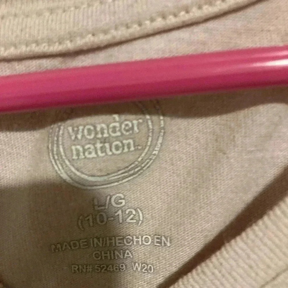 Wonder Nation Girls Short Sleeve Pink Graphic T-shirt Large 10-12 - Picture 3 of 3